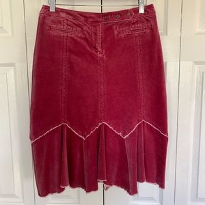 Louie raspberry corduroy skirt
